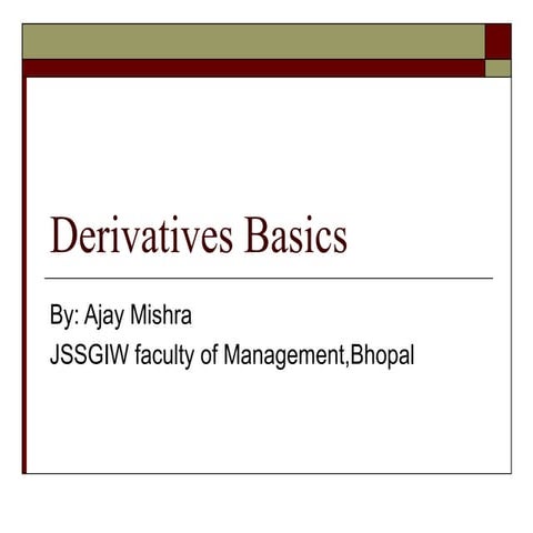 Derivatives basics