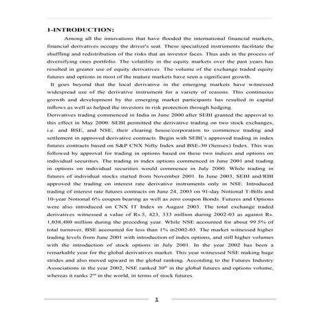 Derivatives market in india