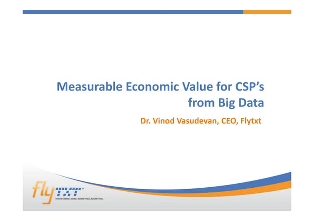 Deriving economic value for CSPs wi...