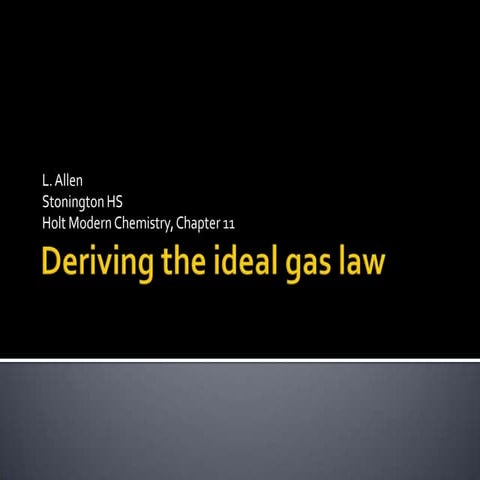 Deriving the ideal gas law