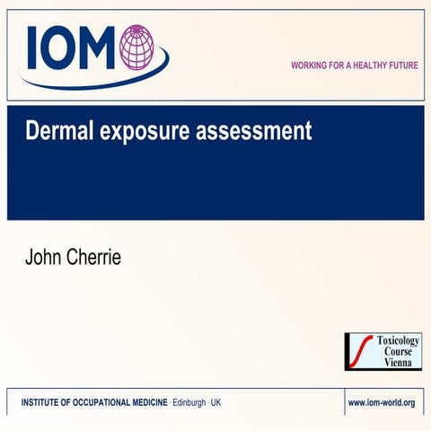 Dermal exposure measurement and modelling | PPT