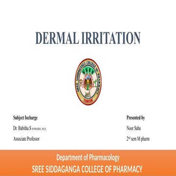 dermal irritation.pptx /skin irritation/ skin related diseases