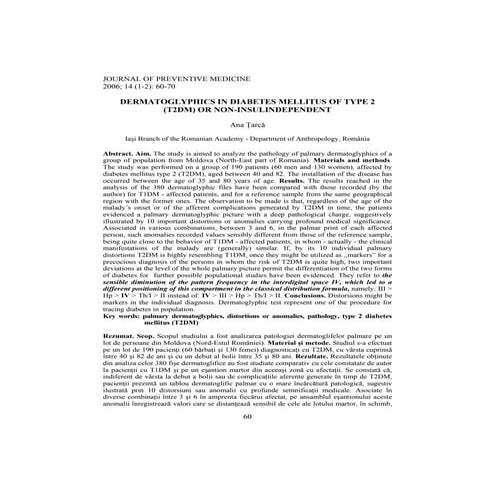 Dermatoglyphics in diabetes mellitus of type 2