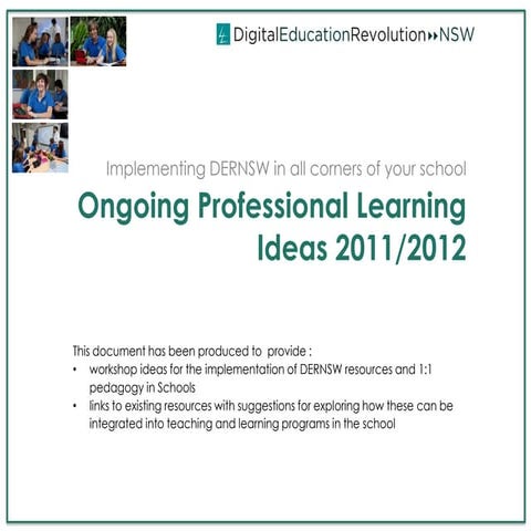 DERNSW Professional Learning Ideas, 2012/11