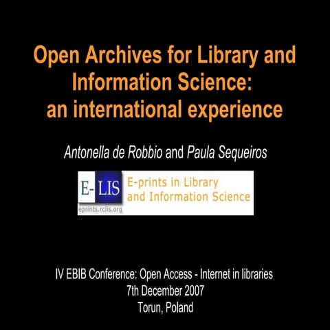 Open Archives for Library and Information Science: 