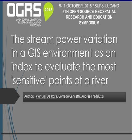 The stream power variation in a GIS environment as an index to evaluate the m...