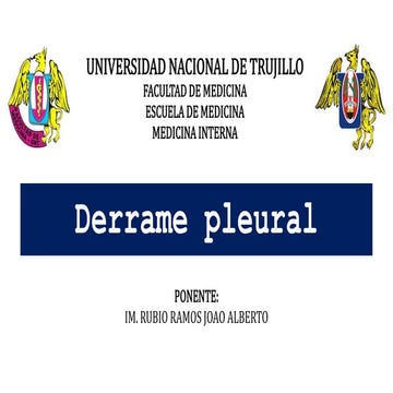 DERRAME PLEURAL DEFINICION, DIAGNOSTICO Y MANEJO.pptx