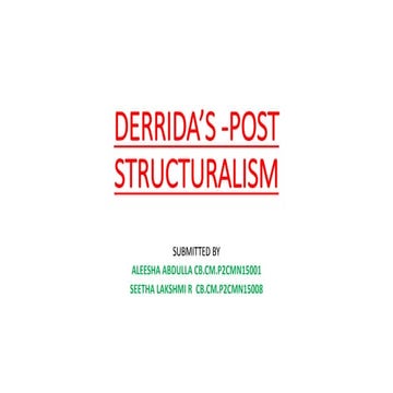 Derrida’s  post structuralism