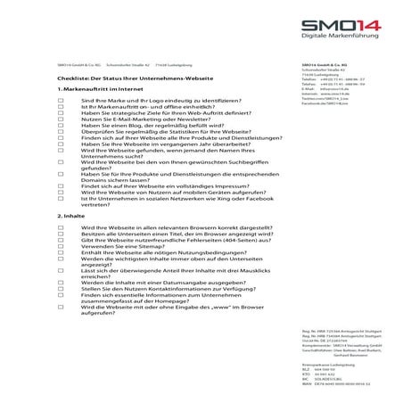 Der Status Ihrer Webseite