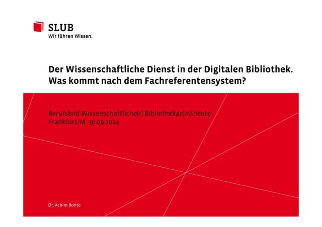 Der wissenschaftliche Dienst in der...