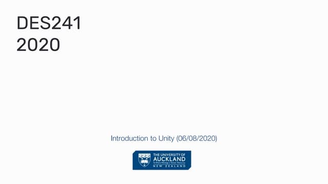 Introduction to Unity