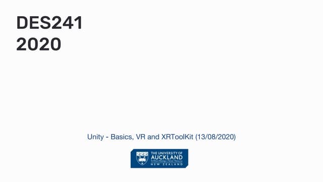 Unity Basics and Mobile VR