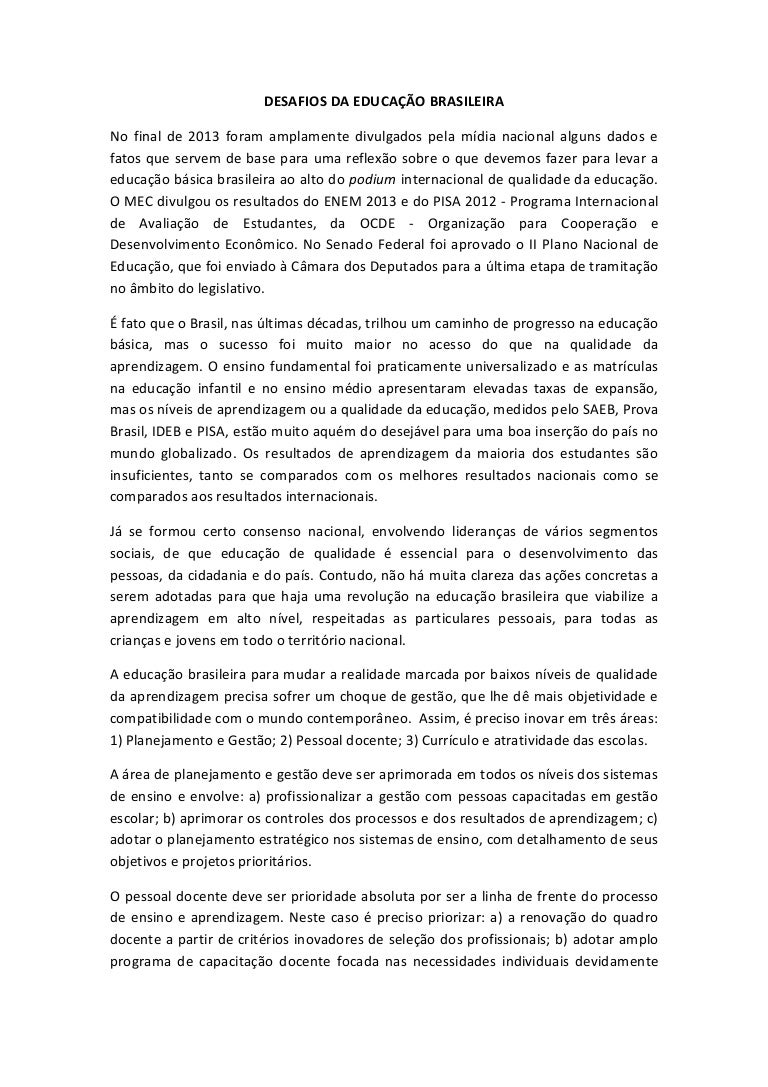 Desafios da educação brasileira