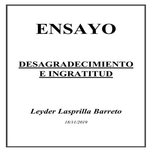 Desagradecimiento e ingratitud