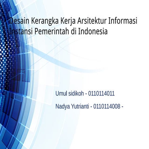 Desain Kerangka Kerja Arsitektur Informasi