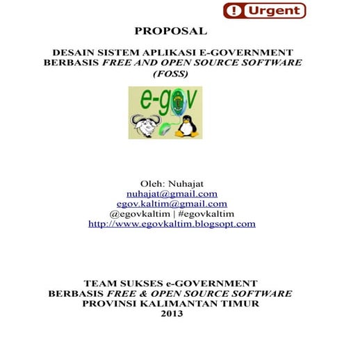 Desain sistem aplikasi e government berbasis free and open source software