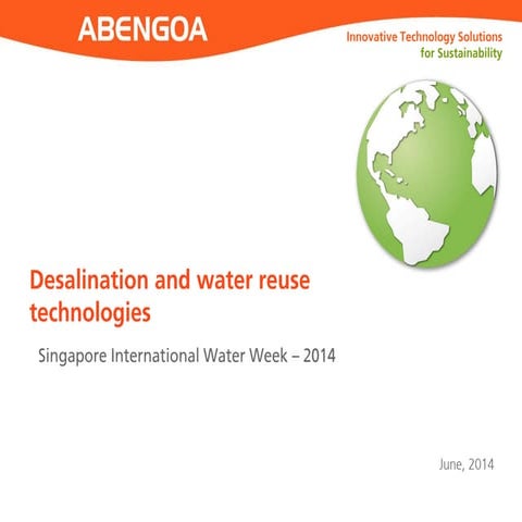 Desalination and water reuse technologies