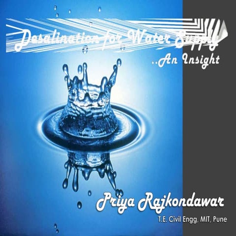 Desalination for water supply