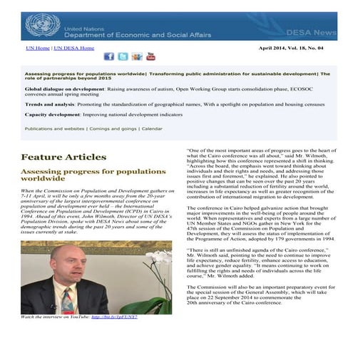  DESA News, April 2014