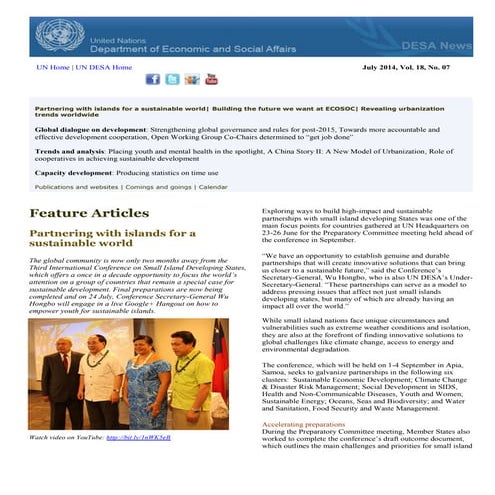 DESA News, July 2014