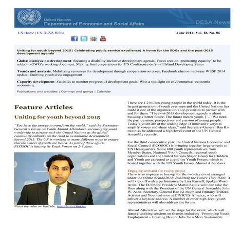 DESA News, June 2014