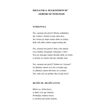 Desanka maksimovic   poezija
