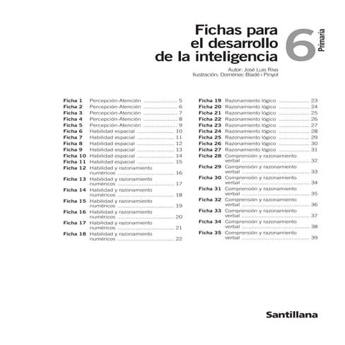 Actividades para el desarrollo de la Inteligencia 6º de Primaria