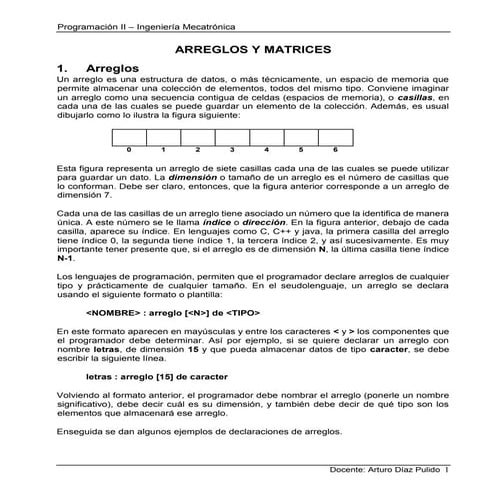 arreglos  y matrices