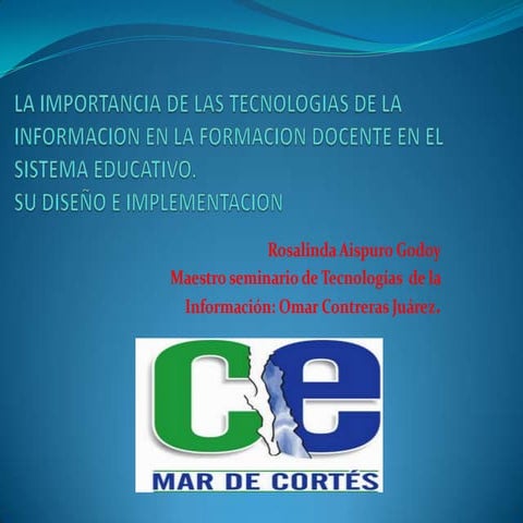 Desarrolllo de las tics en la formacion docente en el ambito educativo ...