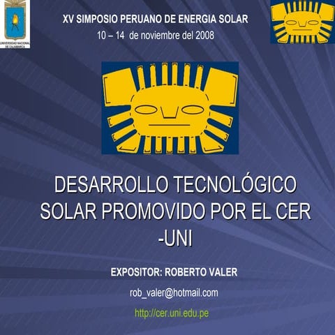 Desarrollo TecnolÓgico Solar Promovido Por El Cer  Uni