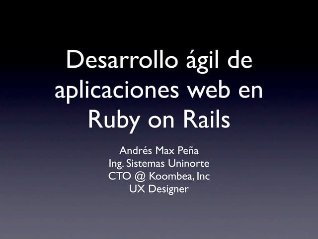 Desarrollo Ágil De Aplicaciones Web
