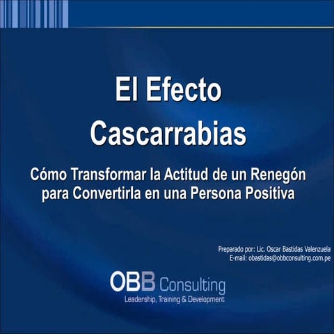 Desarrollo de Actitud : Cómo Transformar la Actitud de un Renegón para Conver...