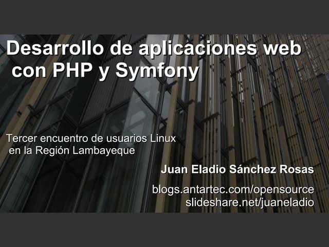 Desarrollo de aplicaciones web con PHP y symfony