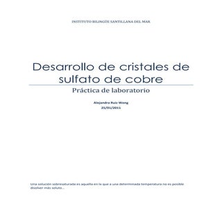 Desarrollo de cristales de sulfato ...