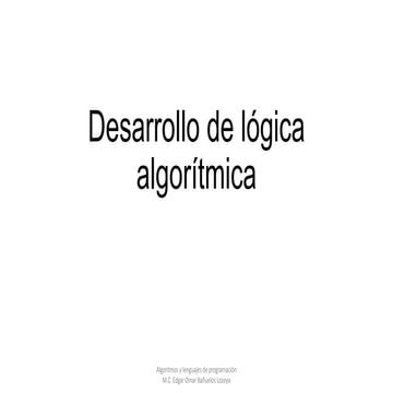 Desarrollo de lógica algorítmica