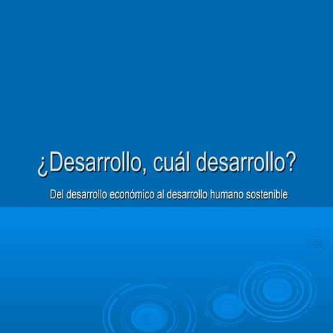 Desarrollo humano sostenible
