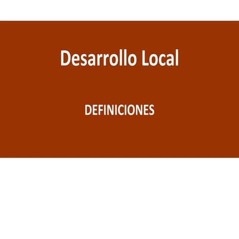Desarrollo Local