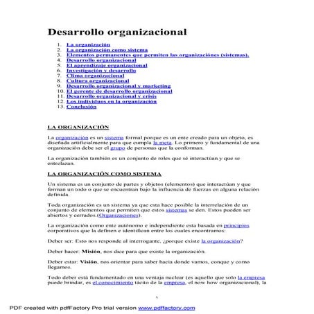 Desarrollo organizacional