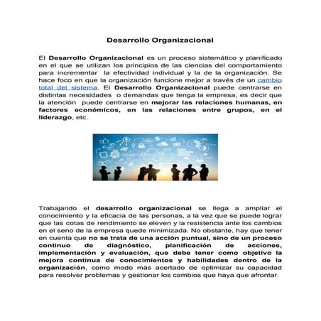 Introducción al desarrollo organizacional en las empresas. | PPTX