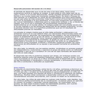 Desarrollo psicomotor del escolar