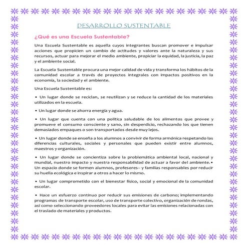 Poster escuela sostenible | PPTX