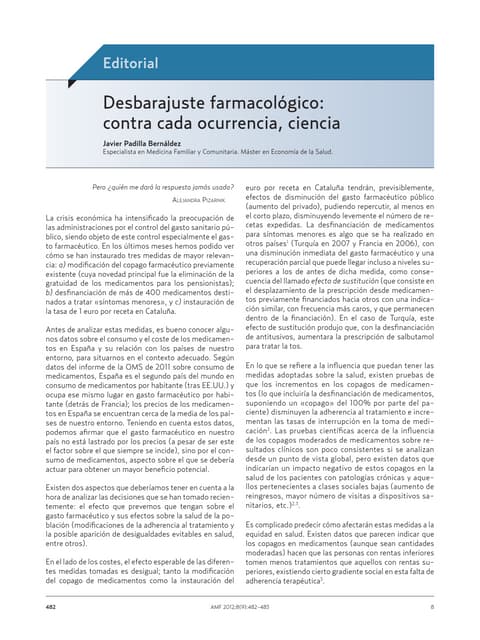 Desbarajuste farmacológico. amf