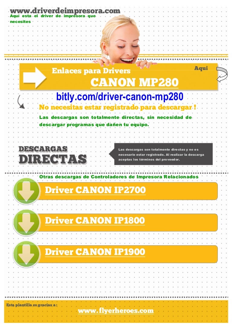 Descargar driver de canon mp280