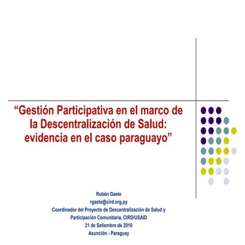 Descentralizacion y Participación en Salud