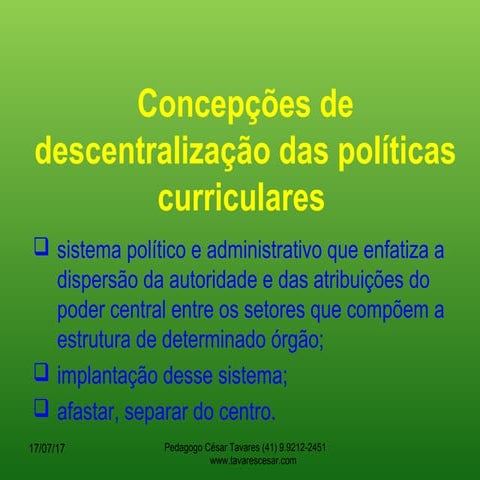 Descentralização Curriculares