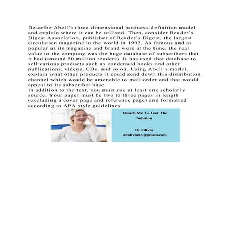 Describe Abell’s three-dimensional business-definition model and exp.docx