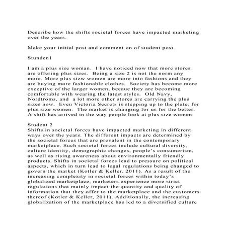 Describe how the shifts societal forces have impacted marketing ov.docx