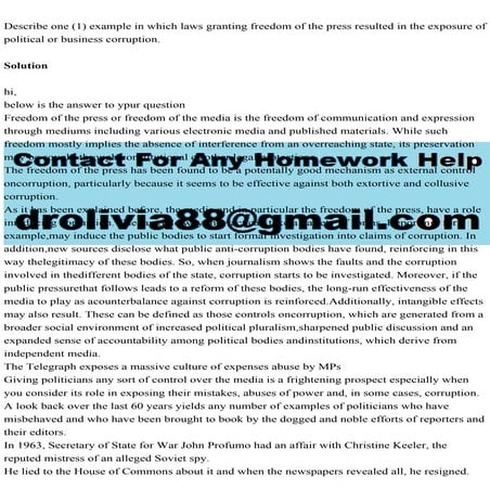 Describe one (1) example in which laws granting freedom of the press.pdf