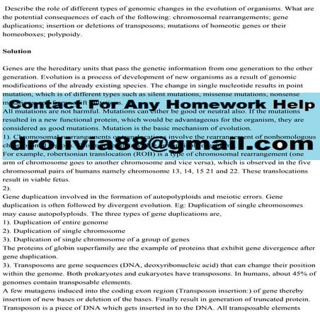 Describe the role of different types of genomic changes in the evolut.pdf