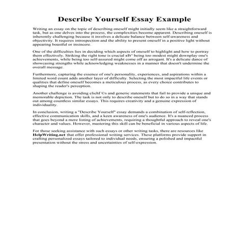 Describe Yourself Essay Example.pdf